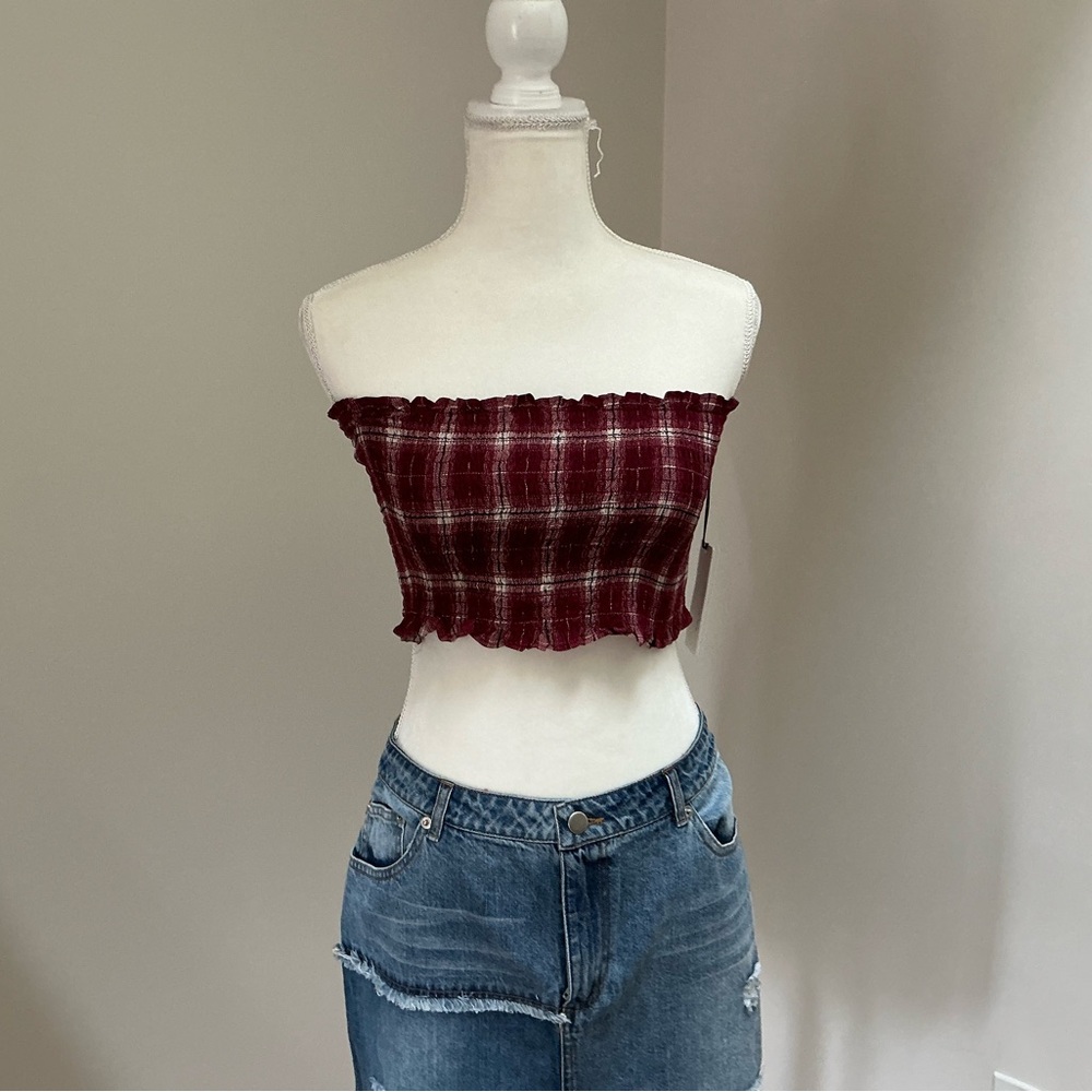 Women’s plaid tube top